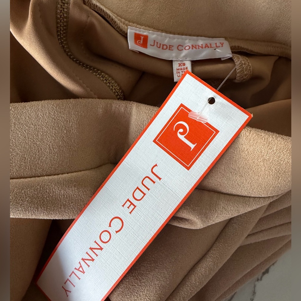 NWT Jude Connally Olivia faux suede camel ankle pants Size XS - Picture 7 of 11